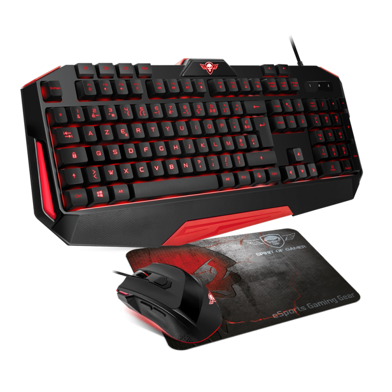 Spirit Of Gamers - Pack Clavier Pro-K5, souris RGB et tapis pour